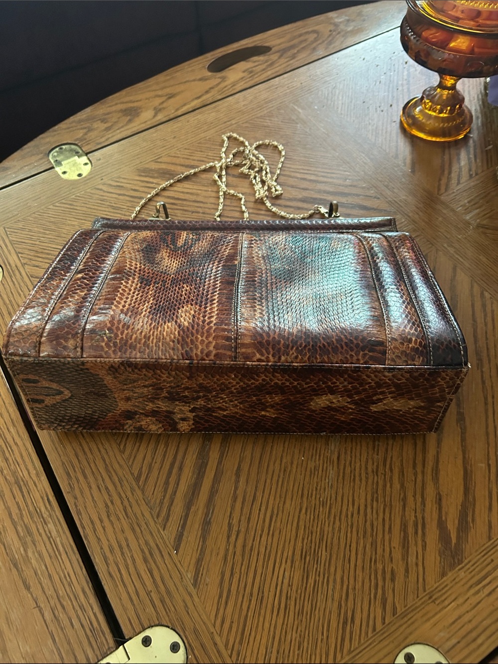 Vintage Genuine Cobra Snakeskin Crossbody Bag - Picture 14 of 16
